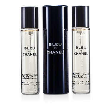 Bleu De Chanel Eau De Toilette Travel Spray & Dua Isi Ulang (Bleu De Chanel Eau De Toilette Travel Spray & Two Refills)