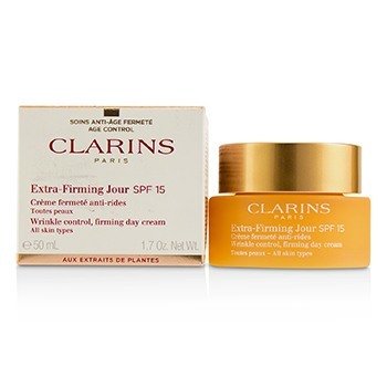 Clarins Extra-Firming Jour Wrinkle Control, Firming Day Cream SPF 15 - Semua Jenis Kulit (Extra-Firming Jour Wrinkle Control, Firming Day Cream SPF 15 - All Skin Types)