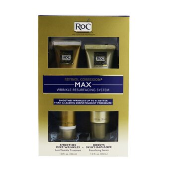 ROC Retinol Correxion Max Wrinkle Resurfacing System: Anti-Wrinkle Treatment 30ml + Resurfacing Serum 30ml (Retinol Correxion Max Wrinkle Resurfacing System: Anti-Wrinkle Treatment 30ml + Resurfacing Serum 30ml)