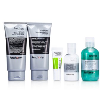 Logistik Untuk Pria The Essential Traveler Kit: Pembersih + Mositurizer + Lip Blam + Shave Cream + Rambut & Cuci Tubuh