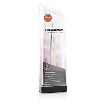Tweezerman Slant Tweezer - Stainless Steel Klasik (Koleksi Studio) (Slant Tweezer - Classic Stainless Steel (Studio Collection))