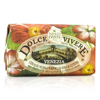 Nesti Dante Dolce Vivere Fine Natural Soap - Venezia - Geranium Merah, Awan Padi & Bunga Kapas (Dolce Vivere Fine Natural Soap - Venezia - Red Geranium, Rice Cloud & Cotton Flower)