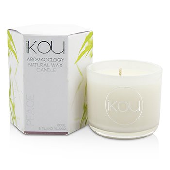 iKOU Eco-Luxury Aromacology Natural Wax Candle Glass - Perdamaian (Mawar & Ylang Ylang) (Eco-Luxury Aromacology Natural Wax Candle Glass - Peace (Rose & Ylang Ylang))