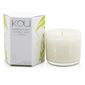 iKOU Eco-Luxury Aromacology Natural Wax Candle Glass - Zen (Teh Hijau & Bunga Sakura) (Eco-Luxury Aromacology Natural Wax Candle Glass - Zen (Green Tea & Cherry Blossom))
