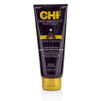 CHI Deep Brilliance Olive & Monoi Soothe & Lindungi Rambut & Krim Pelindung Kulit Kepala (Deep Brilliance Olive & Monoi Soothe & Protect Hair & Scalp Protective Cream)