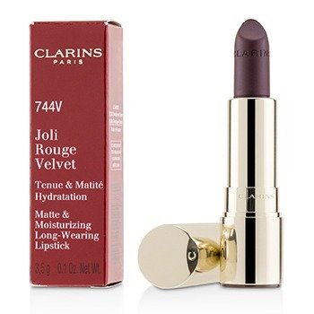 Clarins Joli Rouge Velvet (Matte & Melembabkan Lipstik Panjang Pakai) - # 744V Plum (Joli Rouge Velvet (Matte & Moisturizing Long Wearing Lipstick) - # 744V Plum)