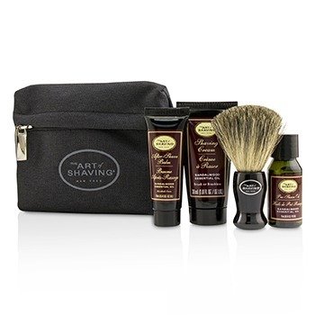 Starter Kit - Cendana: Pre Shave Oil + Shaving Cream + Setelah Shave Balm + Brush + Bag