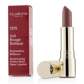 Clarins Joli Rouge Brillant (melembabkan lipstik bersinar sempurna) - # 757s bata telanjang (Joli Rouge Brillant (Moisturizing Perfect Shine Sheer Lipstick) - # 757S Nude Brick)