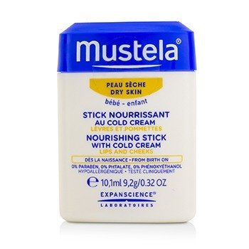 Mustela Nourishing Stick With Cold Cream (Bibir & Pipi) - Untuk Kulit Kering (Nourishing Stick With Cold Cream (Lips & Cheeks) - For Dry Skin)