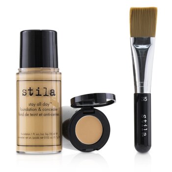 Tetap Sepanjang Hari Foundation, Concealer &Brush Kit - # 6 Tone