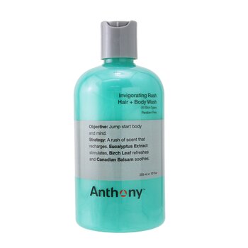 Anthony Menyegarkan Rush Hair &Body Wash (Semua Jenis Kulit) (Invigorating Rush Hair & Body Wash (All Skin Types))