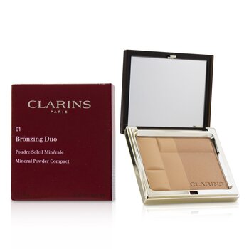 Clarins Bronzing Duo Mineral Powder Compact - # 01 Cahaya (Bronzing Duo Mineral Powder Compact - # 01 Light)