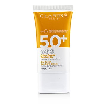 Clarins Krim Perawatan Matahari Sentuhan Kering Untuk Wajah SPF 50 (Dry Touch Sun Care Cream For Face SPF 50)