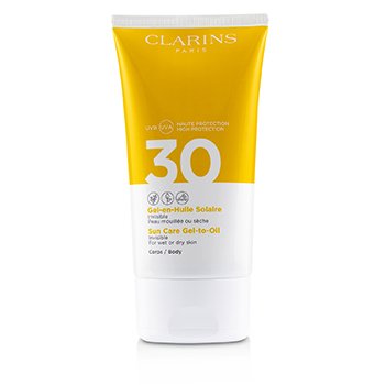 Clarins Sun Care Body Gel-to-Oil SPF 30 - Untuk Kulit Basah atau Kering (Sun Care Body Gel-to-Oil SPF 30 - For Wet or Dry Skin)