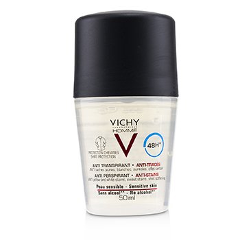 Vichy Homme 48H * Anti Perspirant & Anti-Stains (Perlindungan Kemeja) Roll-On (Untuk Kulit Sensitif) (Homme 48H* Anti Perspirant & Anti-Stains (Shirt Protection) Roll-On (For Sensitive Skin))