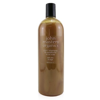 John Masters Organics Sampo 2-in-1 &Conditioner Untuk Kulit Kepala Kering dengan Zinc &Sage (2-in-1 Shampoo & Conditioner For Dry Scalp with Zinc & Sage)