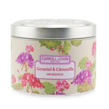 The Candle Company (Carroll & Chan) Lilin Timah Lilin Lilin Lebah 100% - Geraniol & Citronella (100% Beeswax Tin Candle - Geraniol & Citronella)