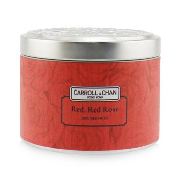 Lilin Timah Lilin Lilin Lebah 100% - Mawar Merah Merah (100% Beeswax Tin Candle - Red Red Rose)