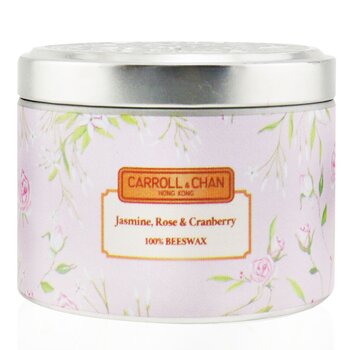 The Candle Company (Carroll & Chan) Lilin Timah Lilin Lilin Lebah 100% - Jasmine Rose Cranberry (100% Beeswax Tin Candle - Jasmine Rose Cranberry)