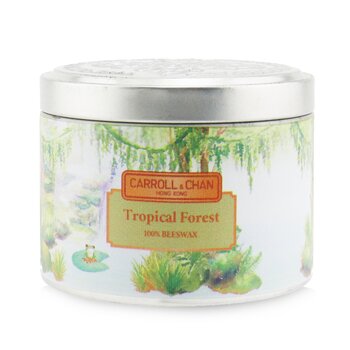 The Candle Company (Carroll & Chan) Lilin Timah Lilin Lilin Lebah 100% - Hutan Tropis (100% Beeswax Tin Candle - Tropical Forest)