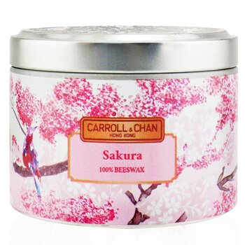 The Candle Company (Carroll & Chan) Lilin Timah Lilin Lilin Lebah 100% - Sakura (100% Beeswax Tin Candle - Sakura)