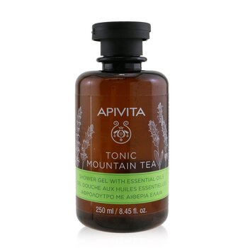 Apivita Tonic Mountain Tea Shower Gel Dengan Minyak Esensial (Tonic Mountain Tea Shower Gel With Essential Oils)