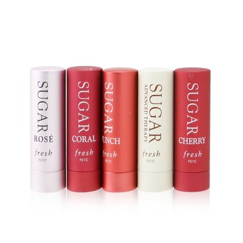 Sugar Lip Treatment Set: Terapi Lanjutan Pengobatan Bibir Gula - 2.2g / 0.07oz + 4x Perawatan Bibir Gula Mini SPF 15 (#Rose, #Coral, #Punch, #Cherry)