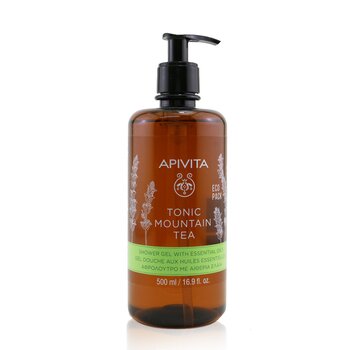 Apivita Tonic Mountain Tea Shower Gel Dengan Minyak Esensial - Ecopack (Tonic Mountain Tea Shower Gel With Essential Oils - Ecopack)