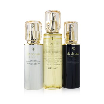 Cle De Peau Ultimate Daily Emulsion Care Set: Hydro-Softening Lotion N 170ml + Emulsi Pelindung N SPF 25 125ml + Emulsi Intensif 125ml (Ultimate Daily Emulsion Care Set: Hydro-Softening Lotion N 170ml+ Protective Emulsion N SPF 25 125ml+ Intensive Emulsion 125ml)