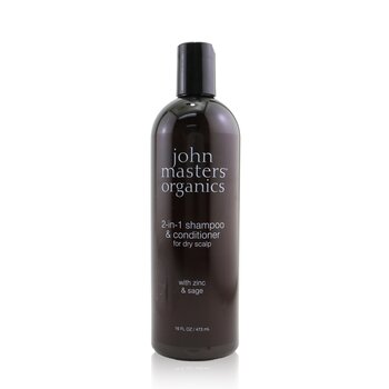 John Masters Organics 2-in-1 Shampoo &Conditioner Untuk Kulit Kepala Kering dengan Zinc &Sage (2-in-1 Shampoo & Conditioner For Dry Scalp with Zinc & Sage)