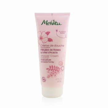 Melvita Kelopak Mawar & Krim Mandi Madu Akasia (Rose Petals & Acacia Honey Shower Cream)