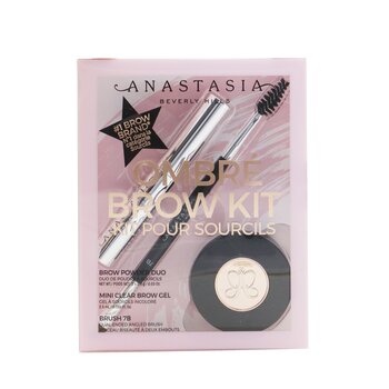 Ombre Brow Kit (Duo Bubuk Alis + Gel Alis Bening Mini + Sikat 7B) - # Coklat Lembut