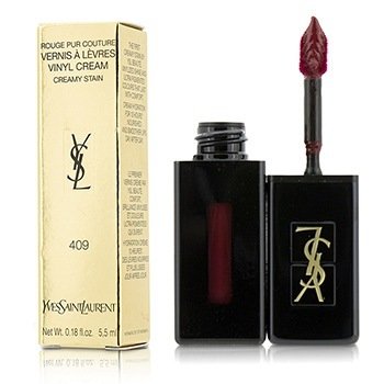 Yves Saint Laurent Rouge Pur Couture Vernis A Levres Vinyl Cream Creamy Noda - # 409 Burgundy Vibes (Rouge Pur Couture Vernis A Levres Vinyl Cream Creamy Stain - # 409 Burgundy Vibes)