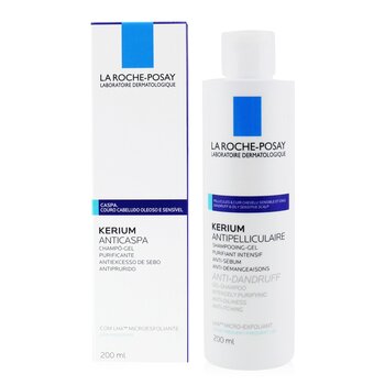 La Roche Posay Kerium Anti-Ketombe Micro-Exfoliating LHA Gel Shampoo (Untuk Kulit Kepala Berminyak) (Kerium Anti-Dandruff Micro-Exfoliating LHA Gel Shampoo (For Oily Scalp))