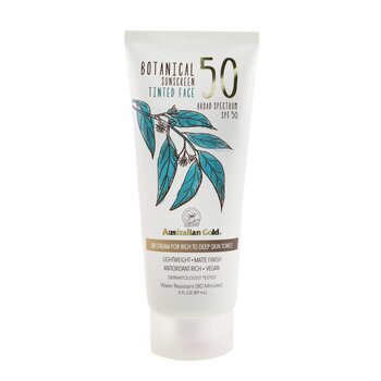 Botanical Sunscreen SPF 50 Tinted Face BB Cream - Kaya hingga Dalam (Botanical Sunscreen SPF 50 Tinted Face BB Cream - Rich to Deep)