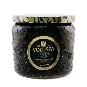 Voluspa Lilin Jar Mungil - Suede Noir (Petite Jar Candle - Suede Noir)