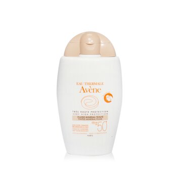 Avene Perlindungan yang sangat tinggi berwarna cairan mineral SPF 50 + - Untuk kulit sensitif &intoleran (Very High Protection Tinted Mineral Fluid SPF 50+ - For Sensitive & Intolerant Skin)