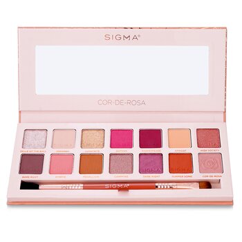 Palet Eyeshadow Cor De Rosa (14x Eyeshadow + 1x Sikat Berujung Ganda)