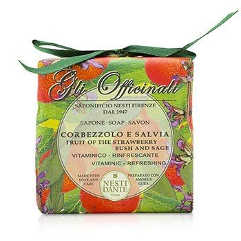 Gli Officinali Soap - Buah Strawberry Bush &Sage - Vitaminic &Menyegarkan (Gli Officinali Soap - Fruit Of The Strawberry Bush & Sage - Vitaminic & Refreshing)
