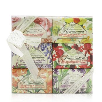 Romantica Set Sabun Koleksi: (Florentine Rose & Peony + Royal Lily & Narcissus + Tuscan Wisteria & Lilac + Fiesole Gillyflower & Fuchsia + Noble Cherry Blossom & Basil + Wild Tuscan Lavender & Verbena)