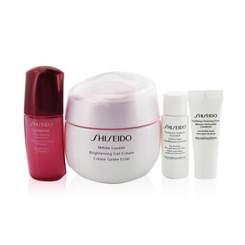 Shiseido White Lucent Holiday Set: Gel Cream 50ml + Busa Pembersih 5ml + Pelembut Diperkaya 7ml + Konsentrat Ultimune 10ml (White Lucent Holiday Set: Gel Cream 50ml + Cleansing Foam 5ml + Softener Enriched 7ml + Ultimune Concentrate 10ml)