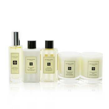 Rumah Jo Malone Coffret: Lime Basil & Mandarin Cologne Spray + Peony & Blush Suede Body & Hand Wash + Blackberry Bay Body & Hand Lotion + English Pear & Freesia Scented Candle + Pomegranate Noir Scented Candle (House Of Jo Malone Coffret)