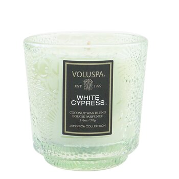 Voluspa Lilin Alas Mungil - Cemara Putih (Petite Pedestal Candle - White Cypress)