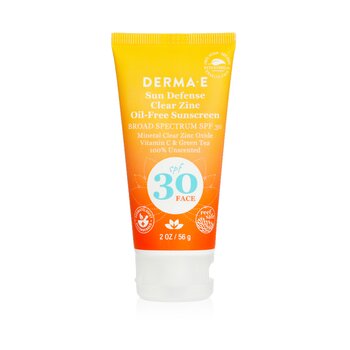 Derma E Sun Defense Clear Zinc Oil Free Sunscreen SPF 30 - Wajah (Sun Defense Clear Zinc Oil Free Sunscreen SPF 30 - Face)