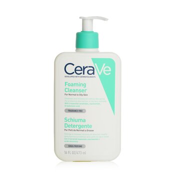 CeraVe Pembersih Wajah Berbusa untuk Kulit Normal hingga Berminyak (Foaming Cleanser For Normal To Oily Skin)