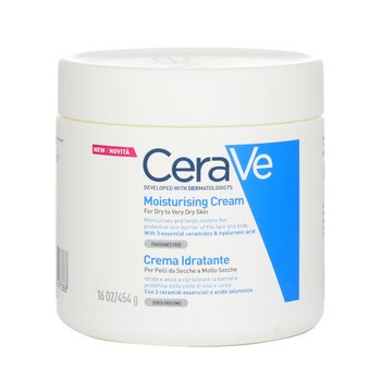 CeraVe Krim Pelembab Untuk Kulit Kering hingga Sangat Kering (Moisturising Cream For Dry to Very Dry Skin (US/EU Random Packing Pick))