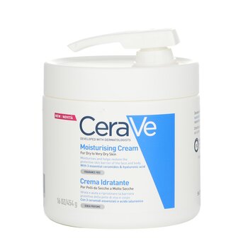 CeraVe Krim Pelembab Untuk Kulit Kering hingga Sangat Kering (Dengan Pompa) (Moisturising Cream For Dry to Very Dry Skin (With Pump))