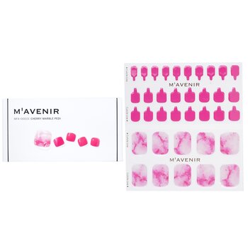 Mavenir Stiker Kuku - # Pedi Marmer Ceri (Nail Sticker (Pink) - # Cherry Marble Pedi)