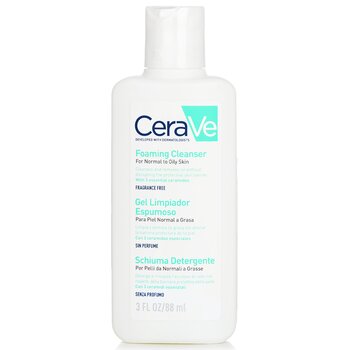 CeraVe Pembersih Wajah Berbusa untuk Kulit Normal hingga Berminyak (Foaming Cleanser For Normal To Oily Skin)