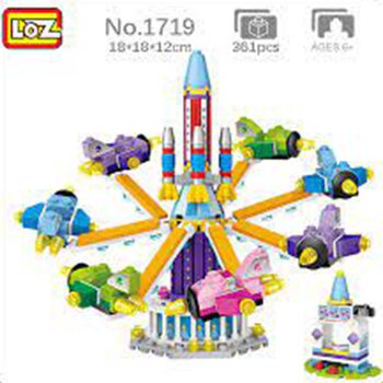 Loz Seri Taman Hiburan LOZ Dream - Pesawat Rotary (LOZ Dream Amusement Park Series - Rotary Aircraft Building Bricks Set)